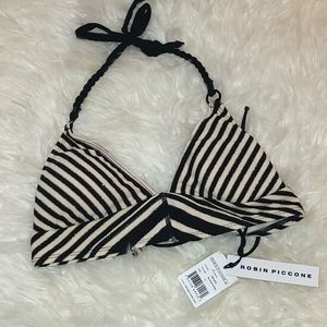 NWT Robin Piccone Black and White Halter Top